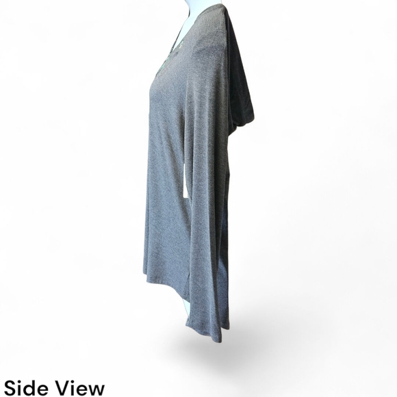 Torrid Plus size gray super soft long sleeve open Vneck  hooded floral skull Top - Picture 5 of 14